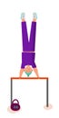 Young man doing gymnastic swing on horizontal bar. Royalty Free Stock Photo