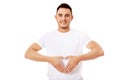 Young man doing heart gesture Royalty Free Stock Photo