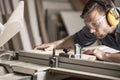 Young man doing woodwork