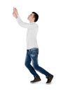 Young man drag something Royalty Free Stock Photo