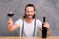 Young man drinking red wine Royalty Free Stock Photo