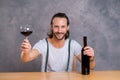 Young man drinking red wine Royalty Free Stock Photo