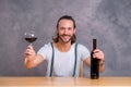 Young man drinking red wine Royalty Free Stock Photo