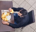 Young Man Eating Pizza Royalty Free Stock Photo