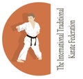 The young man is engaged in karate. Royalty Free Stock Photo