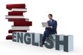The young man in english studying learning concept Royalty Free Stock Photo
