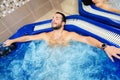 Young man enjoy and relax in spa center Royalty Free Stock Photo