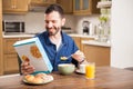 Young man enjoying his cereal Royalty Free Stock Photo