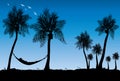 A young man enjoying siesta time under the coconut trees