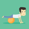 Young man exercising with fitball. Royalty Free Stock Photo