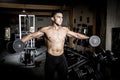 Young man exercising gym Royalty Free Stock Photo