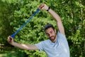 young man exercising outdoor Royalty Free Stock Photo