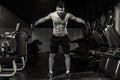 Young Man Exercising Shoulders With Dumbbells Royalty Free Stock Photo