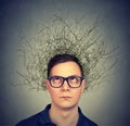 Young man having chaotic mind Royalty Free Stock Photo