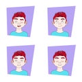 Young Man Face Expressions With Different Emotions Guy Emotional Icons Collection Royalty Free Stock Photo