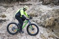 Young man on fat bike Royalty Free Stock Photo