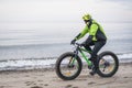 Young man on fat bike Royalty Free Stock Photo