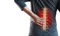 young man Feeling suffering Lower back pain Pain relief concep Royalty Free Stock Photo