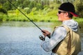 A young man fishing Royalty Free Stock Photo