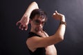 Young man flamenco dancer wearing sunglasses Royalty Free Stock Photo