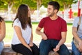 Young man flirting with a girl Royalty Free Stock Photo