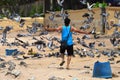 Young Man with Flying Pigeons