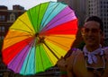 Gay Pride Festival and Rainbow Umbrella