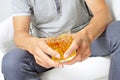 Young man with a glass of liquor