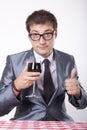 Young man with a glass of wine Royalty Free Stock Photo
