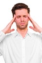 A young man grasping his head Royalty Free Stock Photo