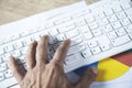 Man hand computer keyboard Royalty Free Stock Photo