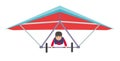 Young Man on a hang glider. Illustration on white background