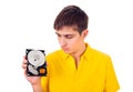 Young Man with Hard Drive Royalty Free Stock Photo