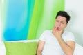 Young man has a teeth pain Royalty Free Stock Photo