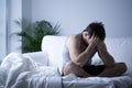 Young man having depression Royalty Free Stock Photo