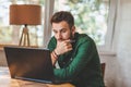 Young man having stressful time working Royalty Free Stock Photo