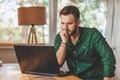 Young man having stressful time working Royalty Free Stock Photo