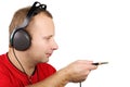 Young man in headphones Royalty Free Stock Photo