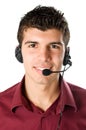 Young man with headset Royalty Free Stock Photo