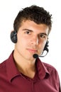 Young man with headset Royalty Free Stock Photo