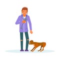 Young man and his dog Royalty Free Stock Photo