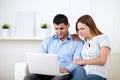 Young man with his girlfriend chatting