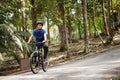 Young man on his mountain bike at the forest Royalty Free Stock Photo