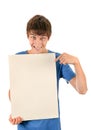 Young Man hold Blank Board Royalty Free Stock Photo
