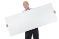 Young man holding blank sheet Royalty Free Stock Photo