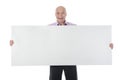 Young man holding blank sheet Royalty Free Stock Photo