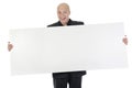 Young man holding blank sheet Royalty Free Stock Photo