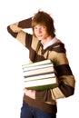 Young man holding books Royalty Free Stock Photo