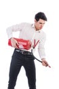 Young Man Holding Fire Extinguisher Royalty Free Stock Photo