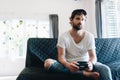 A man playing video games Royalty Free Stock Photo